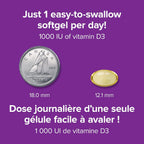 Webber Naturals Vitamina D3 1,000 UI, 375 Cápsulas Blandas