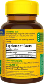 Vitamina E Natural 267 mg (400 IU) d-Alfa Tocoferol - 100 Cápsulas (Pack de 3)