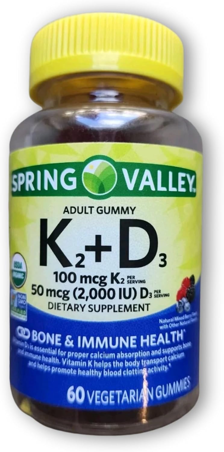 Vitamina D3 y K2 Gominolas 2000 UI + 100 mcg - 60 Gominolas Vegetarianas