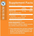 The Vitamin Shoppe L-Tirosina 500mg - Enfoque Mental y Apoyo al Estrés | Aminoácido de Forma Libre | 300 Cápsulas | Salud Cognitiva