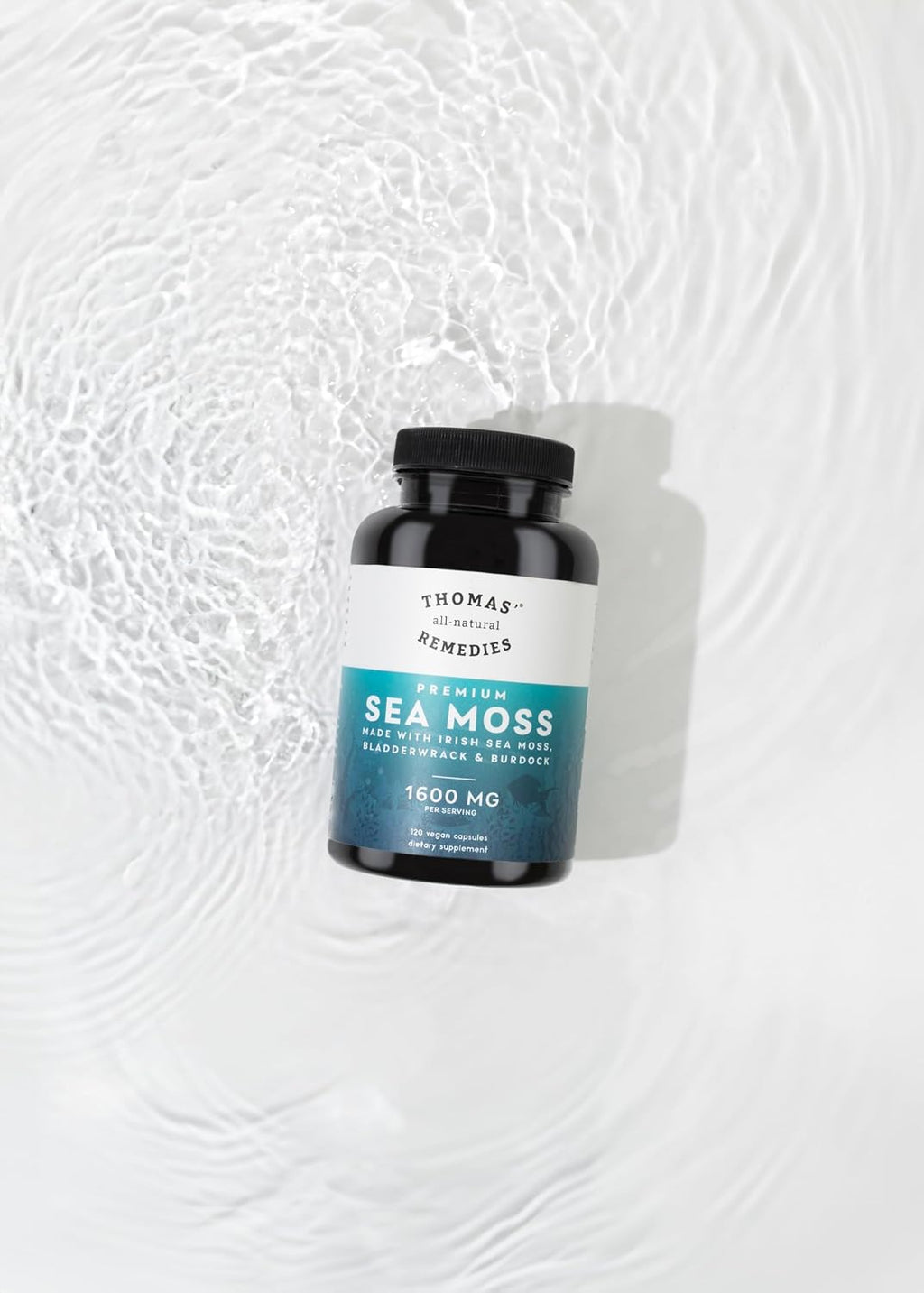 Thomas' all-natural Remedies Cápsulas de Musgo Marino Irlandés con Fucus y Bardana Orgánico, 120 Cápsulas