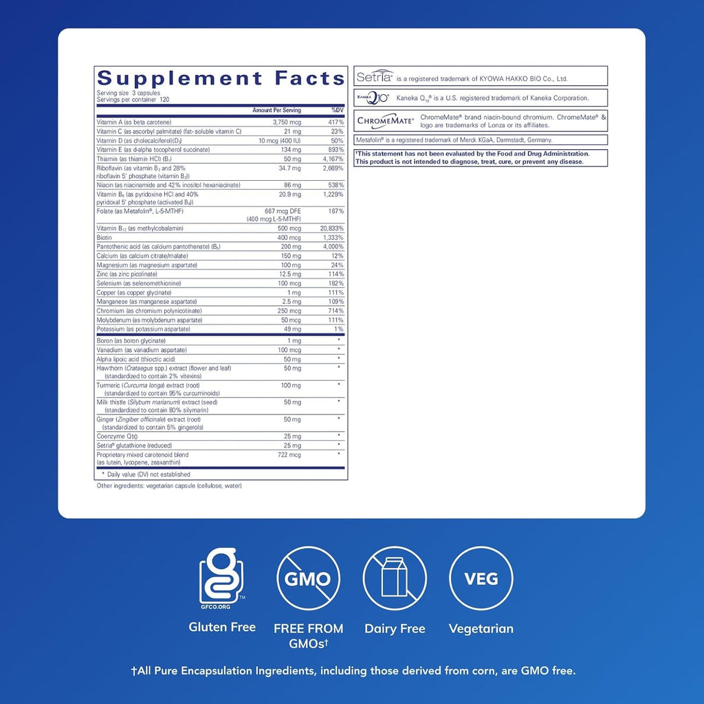 Pure Encapsulations UltraNutrient - Multivitamínico y Minerales - 360 Cápsulas
