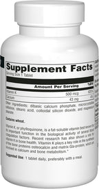 Vitamina K1 de Source Naturals, 100 tabletas
