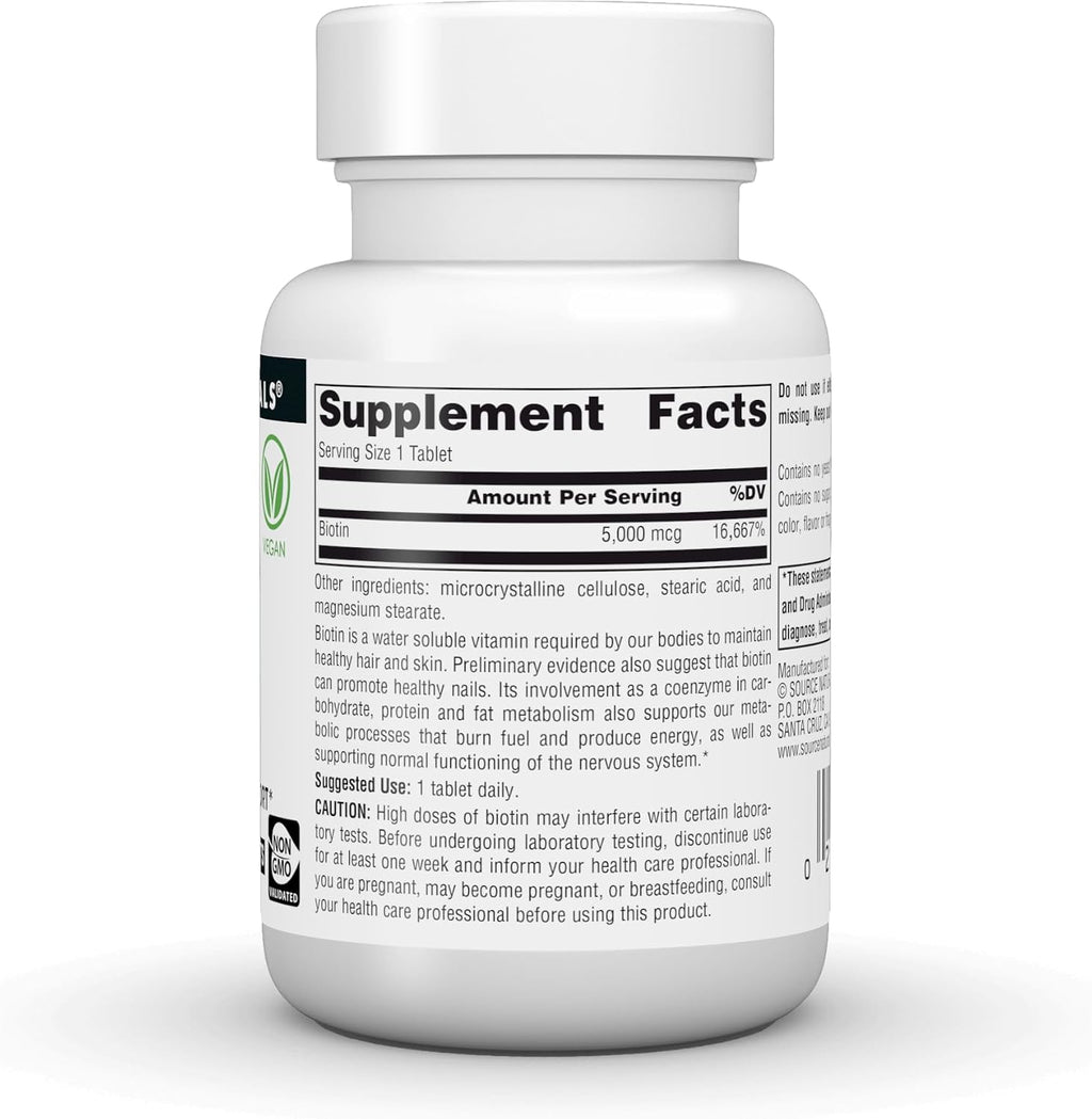 Source Naturals Biotina 5000 mcg - 120 Comprimidos