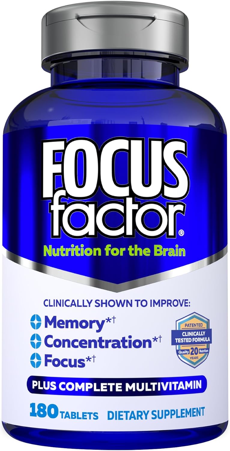 Focus Factor Nutrition for The Brain – Suplemento para Memoria y Concentración, 150 Comprimidos