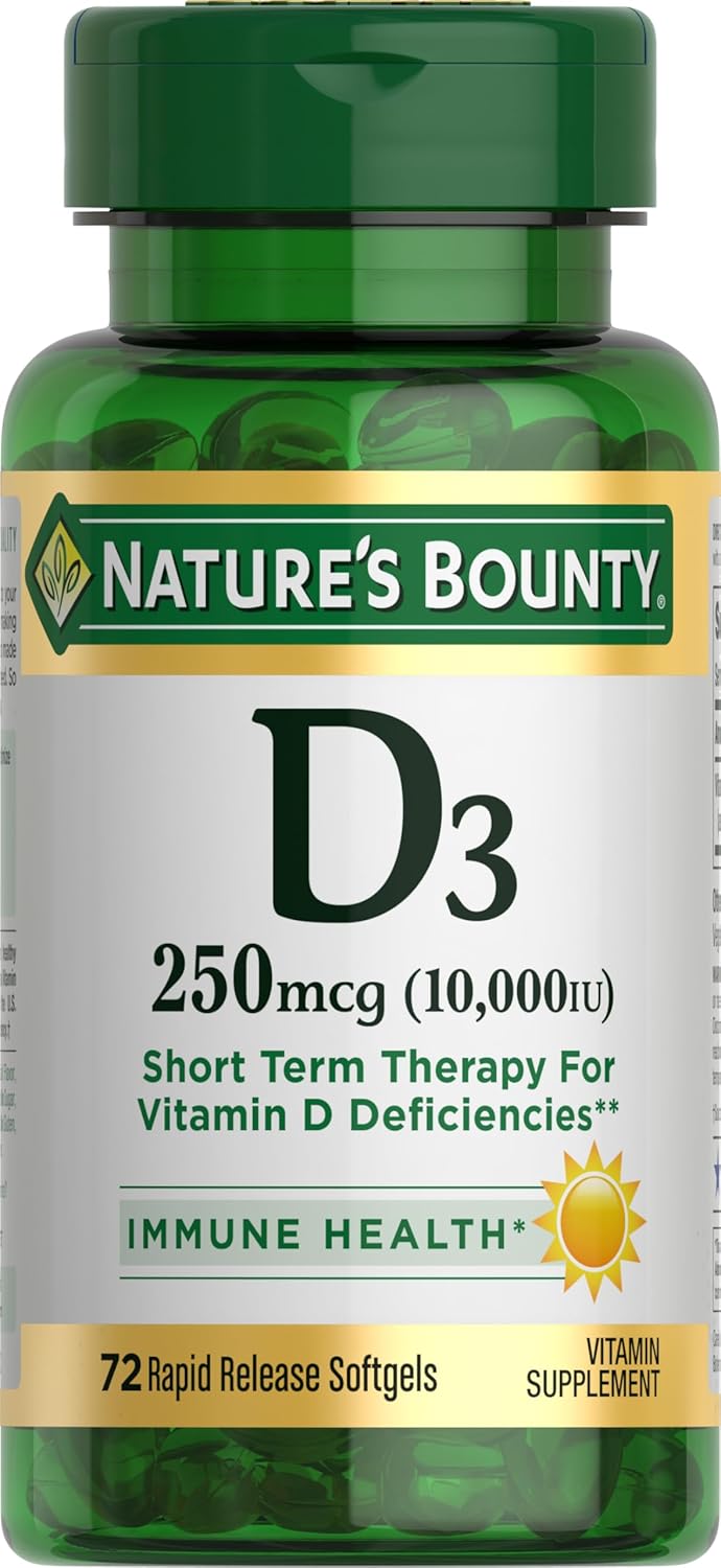 Nature's Bounty Vitamina D3 10000 UI, 72 Softgels