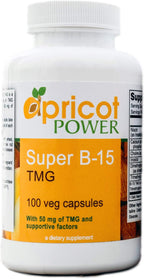 Apricot Power Super B-15 Ácido Pangámico No Tóxico - Apoya los Niveles de Oxígeno y Energía - 100 Cápsulas Veganas