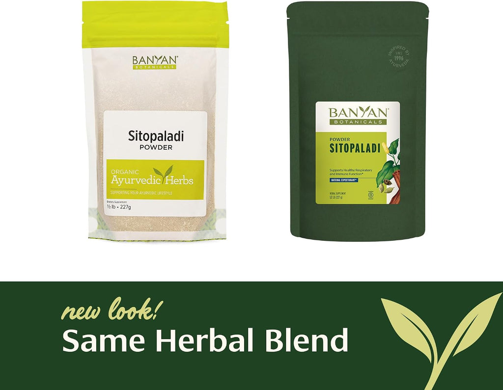 Banyan Botanicals Sitopaladi Powder – Suplemento Ayurvédico para el Apoyo Respiratorio e Inmunitario – 226 g (1/2 lb) – Orgánico, No-GMO, Vegano