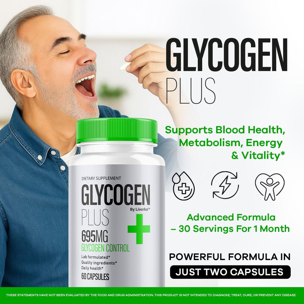 Glycogen Plus Cápsulas – Fórmula Avanzada de Apoyo Glucogénico, 180 Cápsulas (3 Meses)