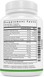 VitaMonk MitoTrax - Suplemento dietético con Acetil L-Carnitina, Coenzima Q10 y BIOPQQ - 60 Cápsulas