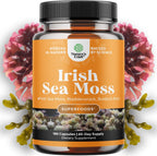 Natures Craft Cápsulas de Musgo Marino Irlandés - 2100mg por Dosis - Complejo de Superalimentos con Bladderwrack, Bardana y BioPerina - 180 Cápsulas