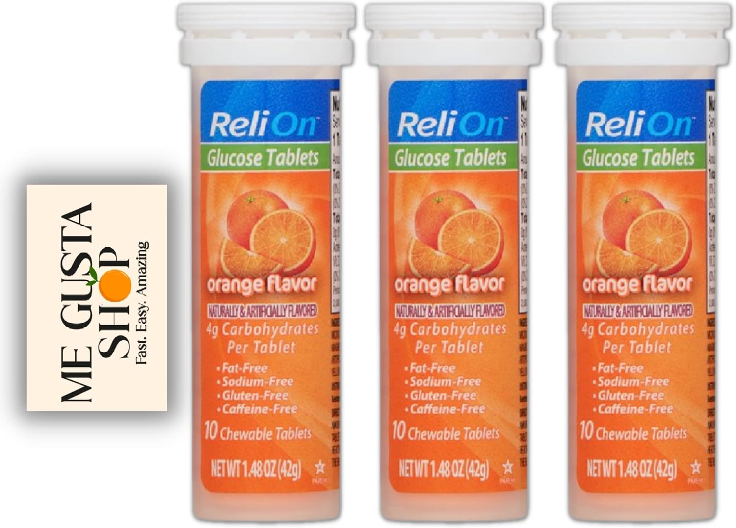 Comprimidos de Glucosa Sabor Naranja - 3 Paquetes de 10 Unidades