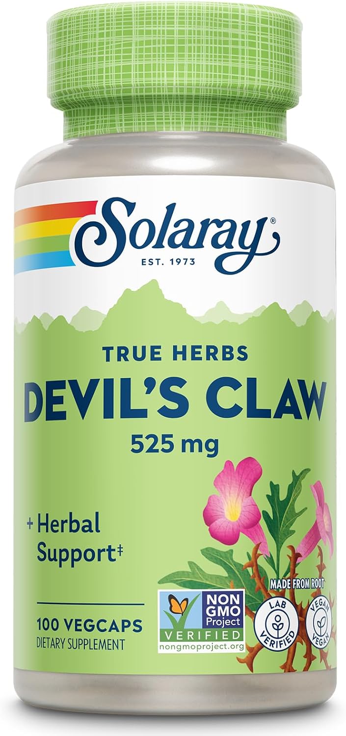Solaray Garra del Diablo Raíz 525 mg - 100 Cápsulas Veganas