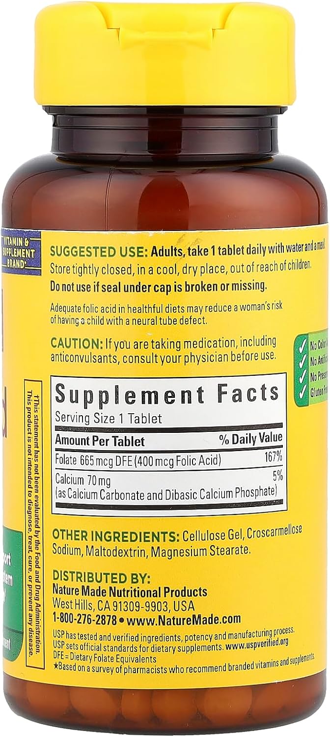 Nature Made Folic Acid, 250 tablets