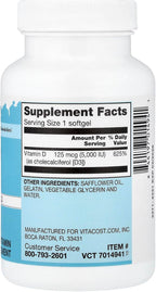 Vitacost Vitamina D3 Mini Gels, 125 mcg (5.000 IU), 200 Cápsulas Blandas