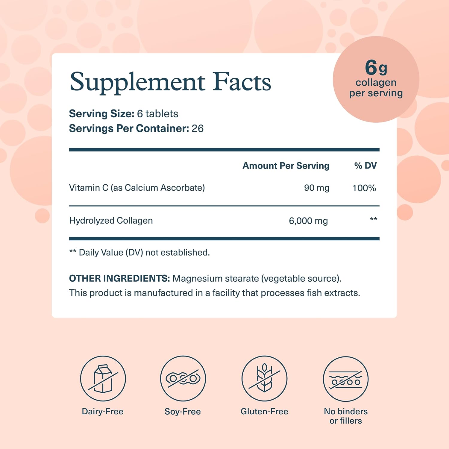 Youtheory Advanced Collagen con Vitamina C - 6,000 mg de Péptidos de Colágeno Hidrolizado - 160 Tabletas