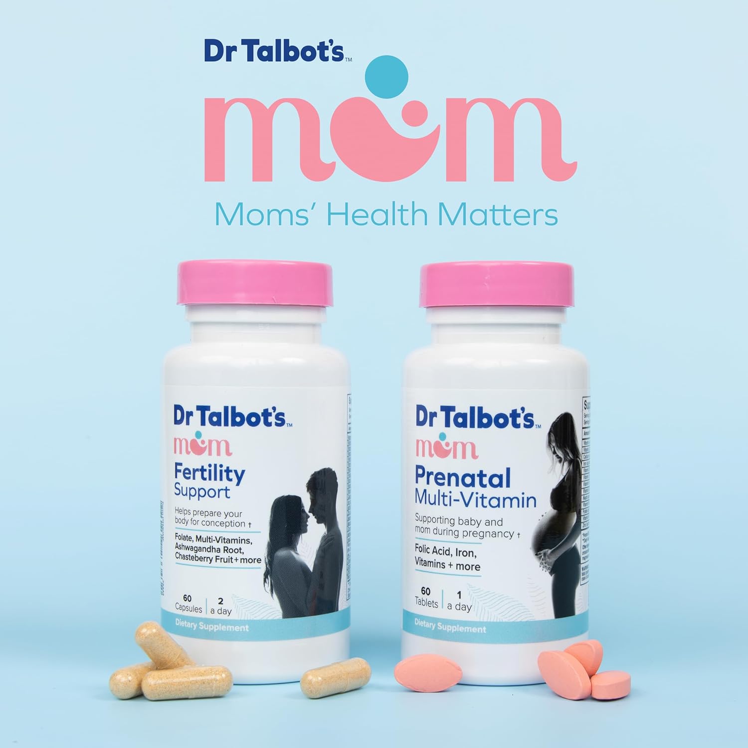 Dr. Talbot's Mom Apoyo a la Fertilidad Multivitamínico - Ayuda a la Ovulación y Prepara el Cuerpo para la Concepción - 60 Cápsulas