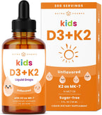 NutraChamps Vitamin D3 K2 Gotas, 5000 UI D3 + K2 MK-7, Líquido Sin Sabor