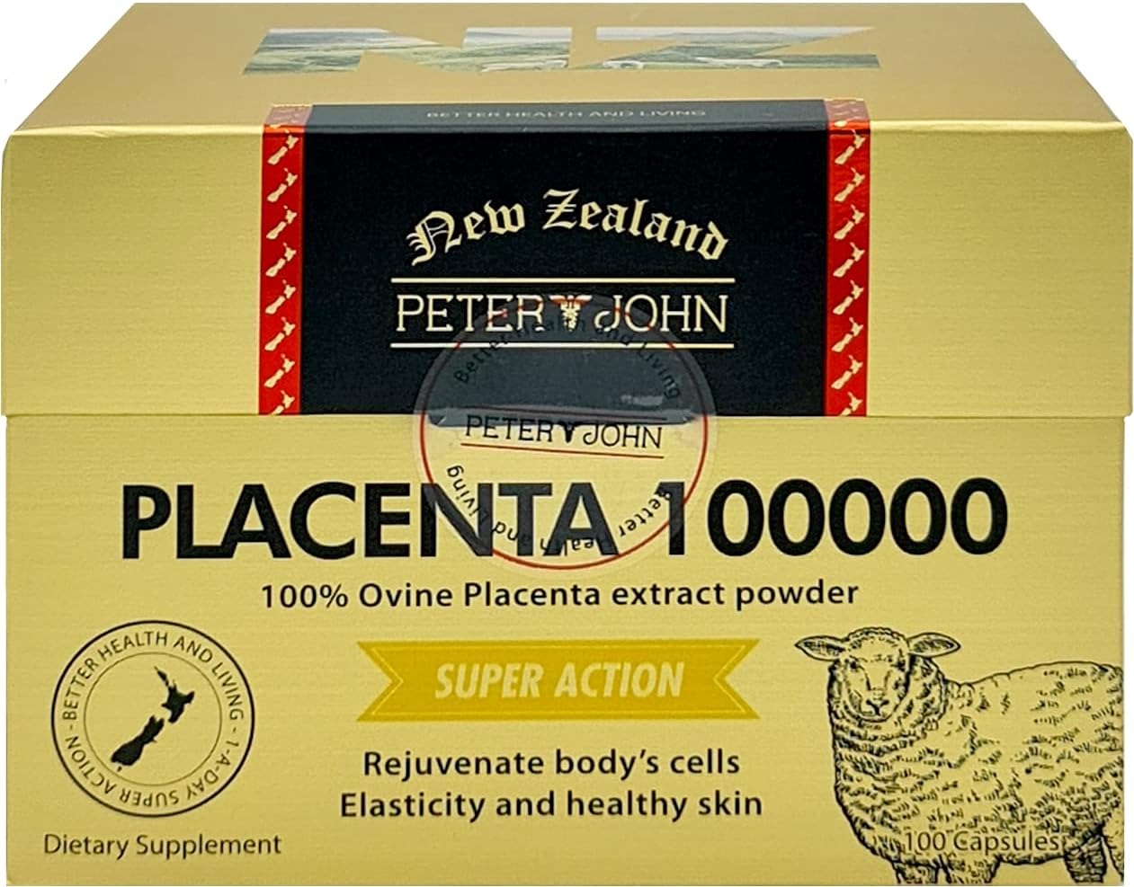 Healthfarm Peter John Placenta Ovina 100000 mg 100 Cápsulas