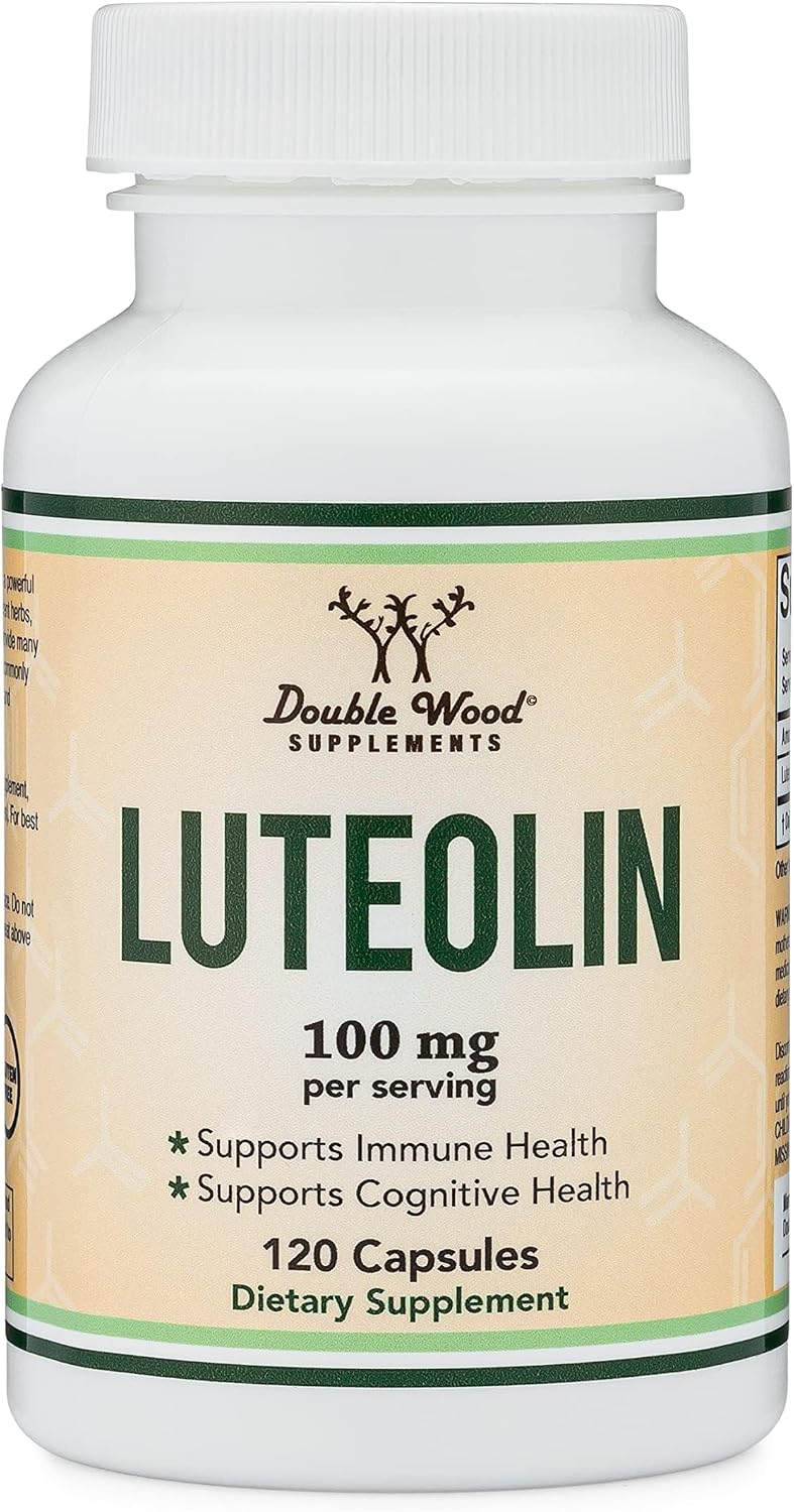Double Wood Supplements Luteolina 100mg - 120 Cápsulas (60 Dosis) - Flavonoides Bioactivos Sin Gluten