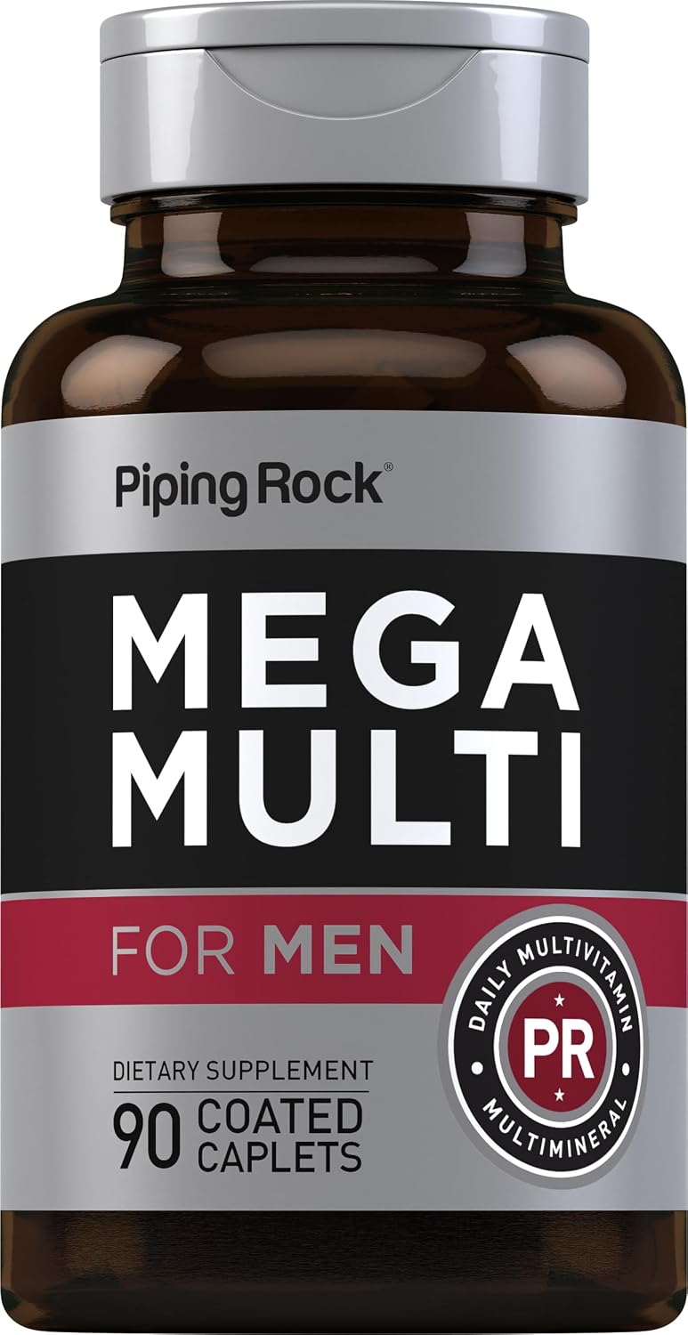 Piping Rock Multivitamínico para Hombres | 90 Comprimidos | Complejo de Vitaminas y Minerales | con Vitamina C, D, Magnesio y Zinc | No-GMO, Sin Gluten