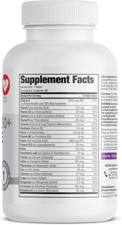 Bronson ONE Daily Women's 50+ Complete – Vitalidad diaria: La combinación de vitaminas y minerales ayuda a – Image 2