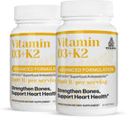 TURNER Vitamina D3 y K2 Cápsulas, Alta Potencia D3 2000 UI y K2 (MK7) 80 mcg, 120 Cápsulas (2 Meses)