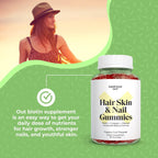 Gominolas de Biotina 6000 mcg con Colágeno para Cabello, Piel y Uñas - Sabor Maracuyá (60 Unidades)