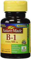Nature Made Vitamina B-1 100 mg, 100 Comprimidos (Paquete de 3)