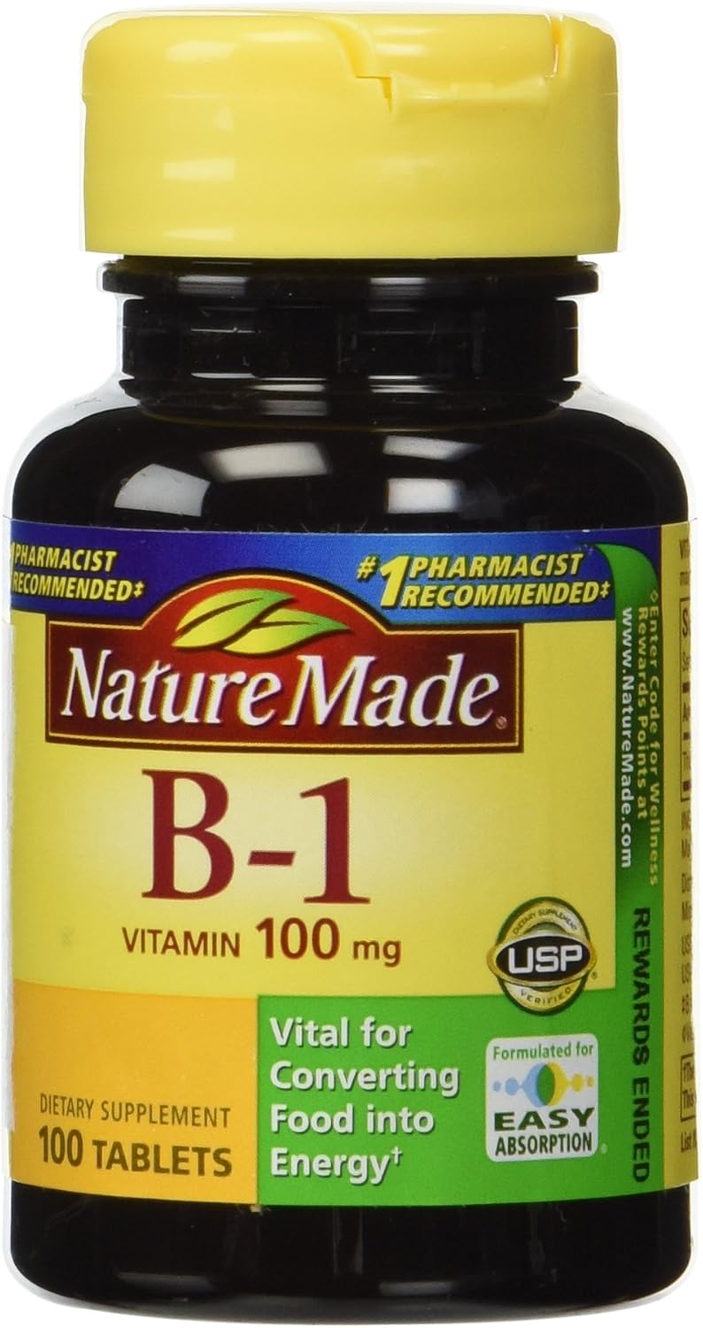 Nature Made Vitamina B-1 100 mg, 100 Comprimidos (Paquete de 3)