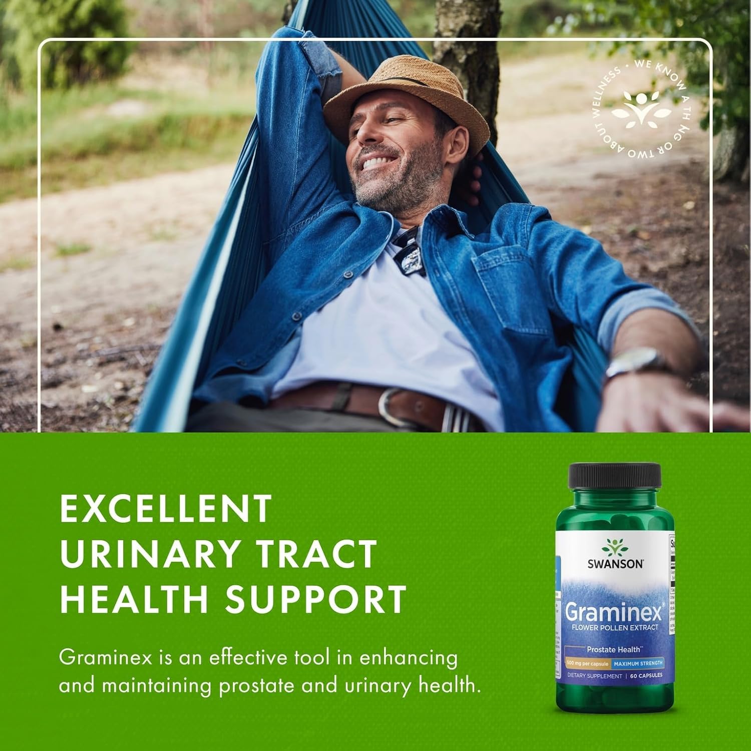 Swanson Maximum Strength Graminex Flower Pollen Extract, 60 Cápsulas (500 mg), Paquete de 2