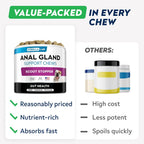 STRELLALAB Anal Gland Support Chews - Suplemento Digestivo con Fibra y Prebióticos para Perros, 120 masticables
