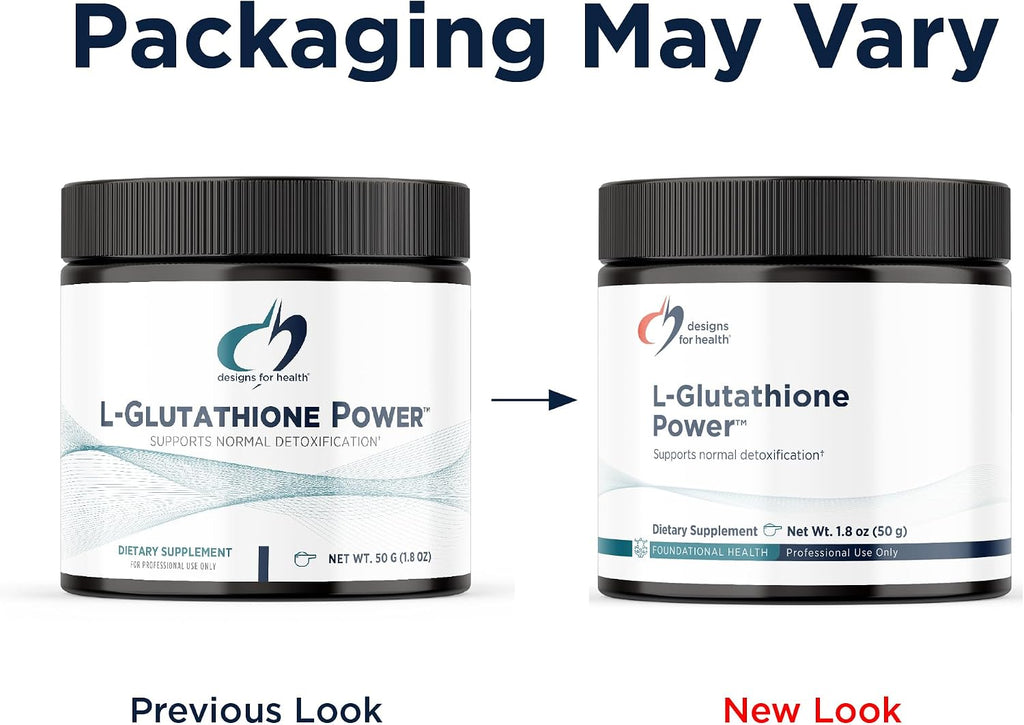 Designs for Health L-Glutathione Power 1000mg - Polvo de Glutatión Reducido para Apoyo Antioxidante y Desintoxicación (50 porciones)