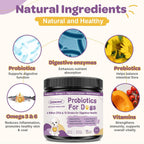 Probióticos para Perros – 6 Billones de UFC y 10 Cepas con Prebióticos, Omega-3, Enzimas Digestivas y Multivitaminas, Masticables Sabor Pato para Salud Digestiva e Inmune, 120 Chews