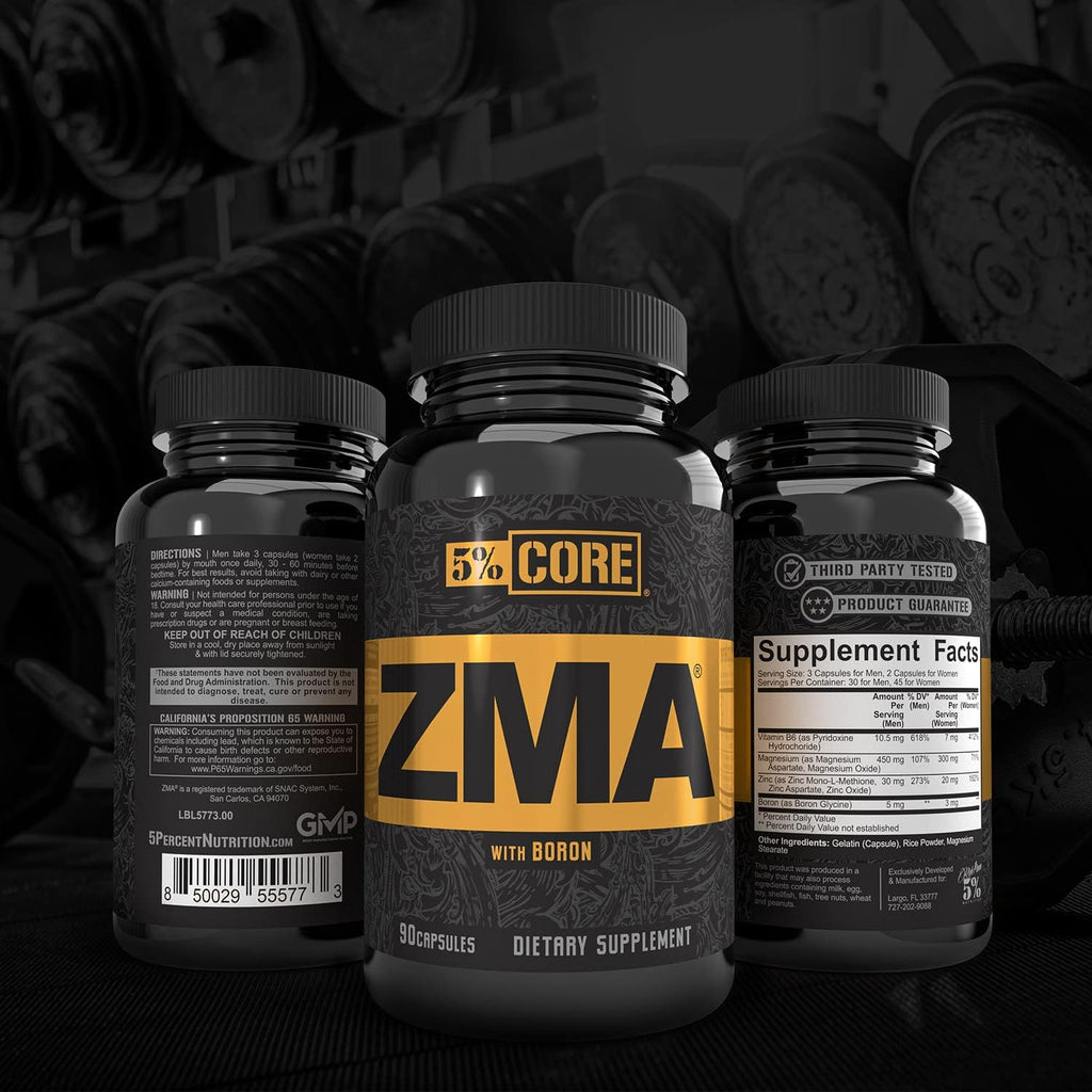 5% Nutrition Core ZMA con Boro - 90 Cápsulas