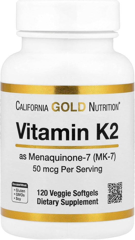 Lake Avenue Vitamina K2 (Menaquinona-7), 50 mcg, 120 Cápsulas Blandas Vegetales