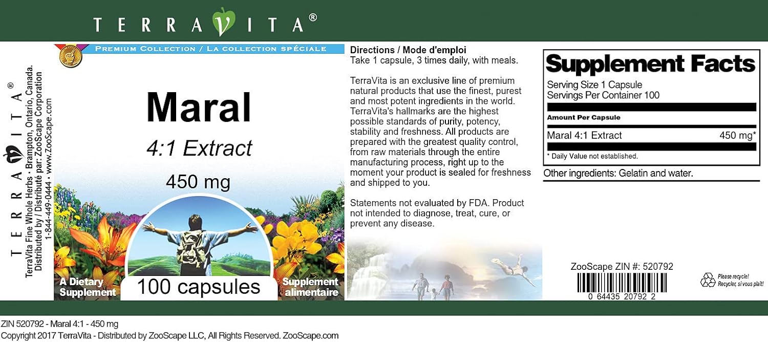 Maral 4:1 450 mg - 100 Cápsulas - Terravita