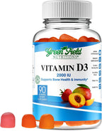 Greenfield Nutritions Gominolas de Vitamina D3 Halal - 2000 IU (50 mcg), 90 Gominolas Vegetarianas