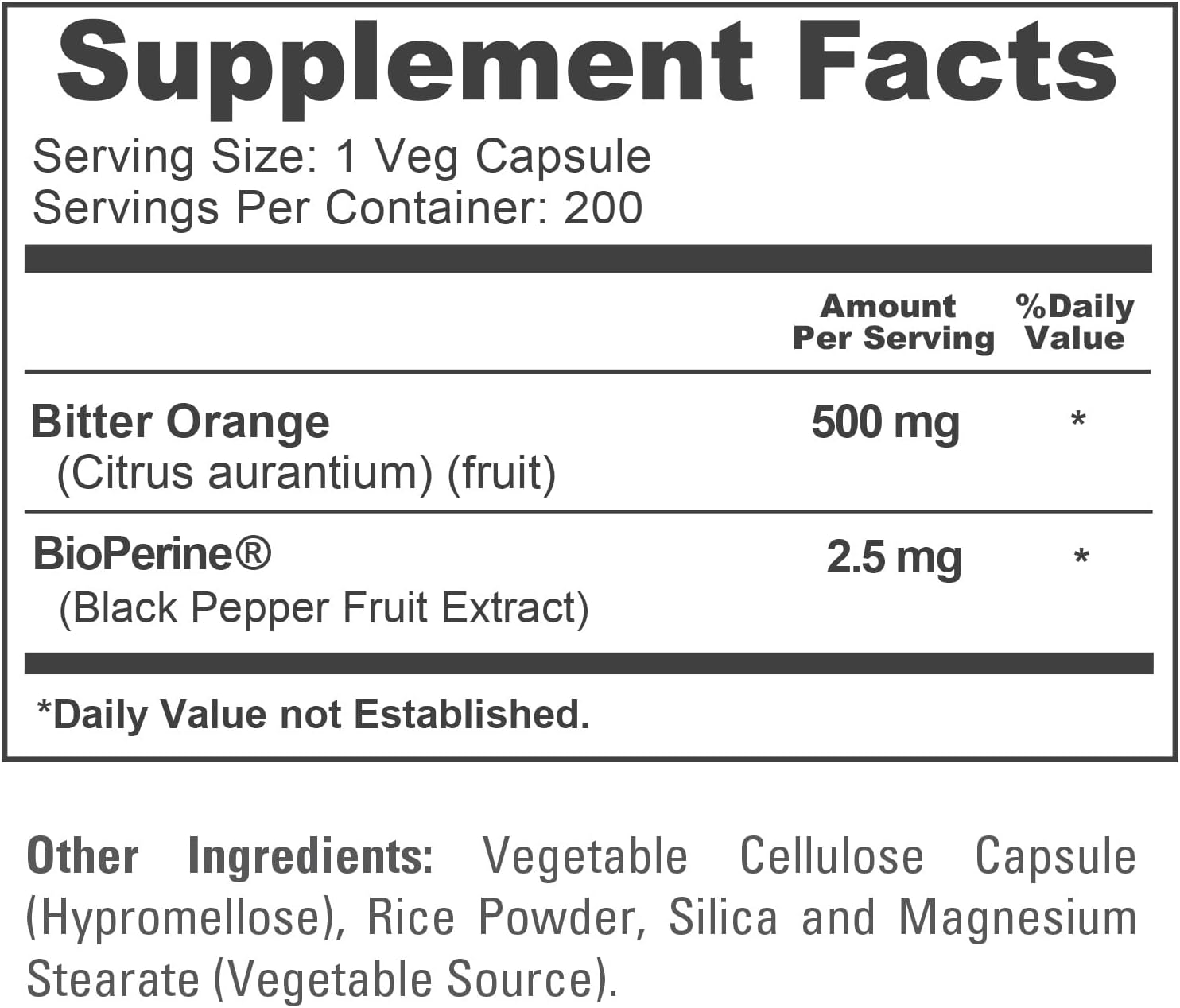 NusaPure Naranja Amarga - 500mg 200 Cápsulas Veganas
