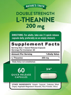 L-Teanina 200 mg – 60 Cápsulas de Liberación Rápida – Nature's Truth