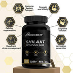 Cápsulas de Shilajit 20,000 mg – Shilajit Puro del Himalaya para Hombres y Mujeres – 120 Cápsulas Veganas