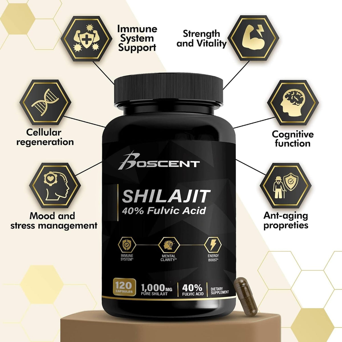 Cápsulas de Shilajit 20,000 mg – Shilajit Puro del Himalaya para Hombres y Mujeres – 120 Cápsulas Veganas – Image 6
