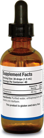 Biotics Research Super Phosphozyme Líquido – Fósforo Líquido, 40 mg/gota, 59 ml
