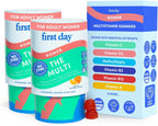 FIRST DAY Women's Multivitamin Gummies – Multivitamínico diario con superalimentos orgánicos, folato metilado, zinc y biotina – Vegano, 120 gominolas