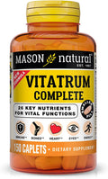 MASON NATURAL Vitatrum Complete Multivitamínico y Multimineral - Apoya Inmunidad, Huesos, Corazón y Energía - 150 Comprimidos
