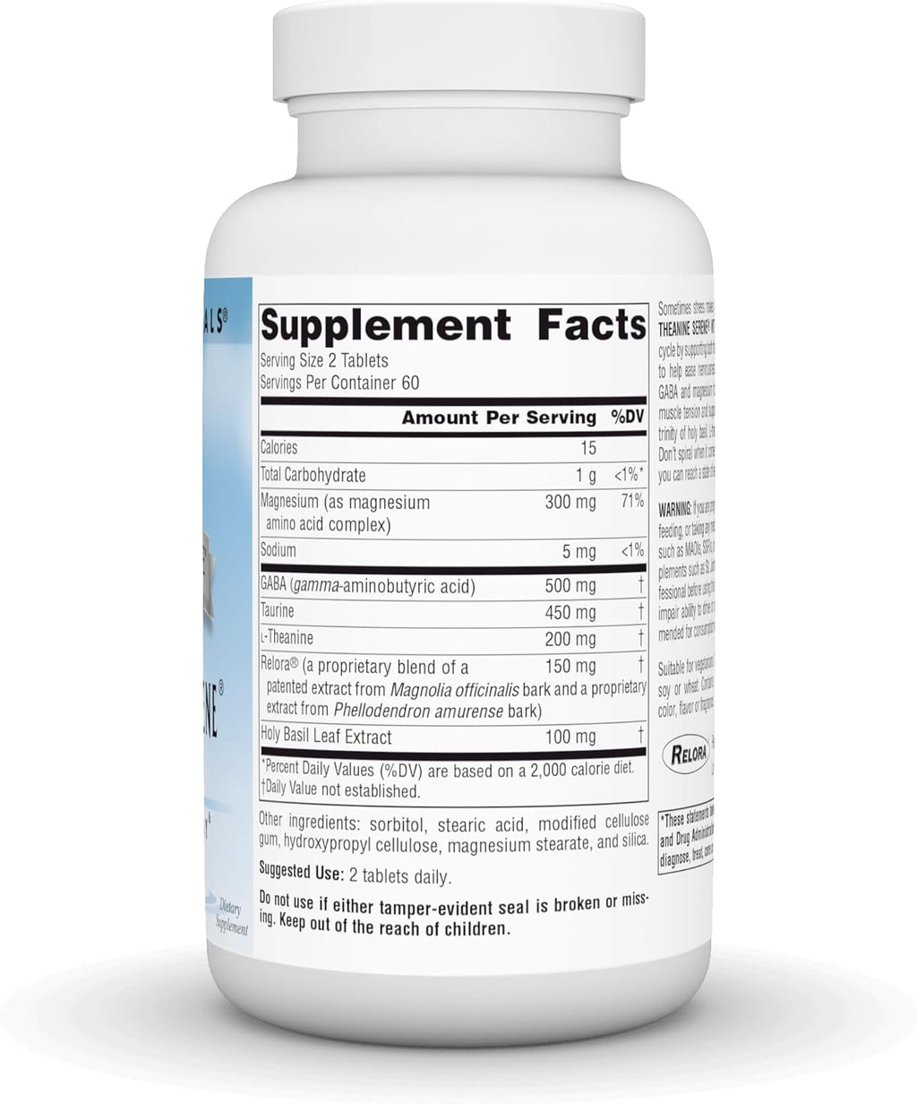 Source Naturals Theanine Serene con Relora, Calma Mente y Cuerpo - 120 Comprimidos