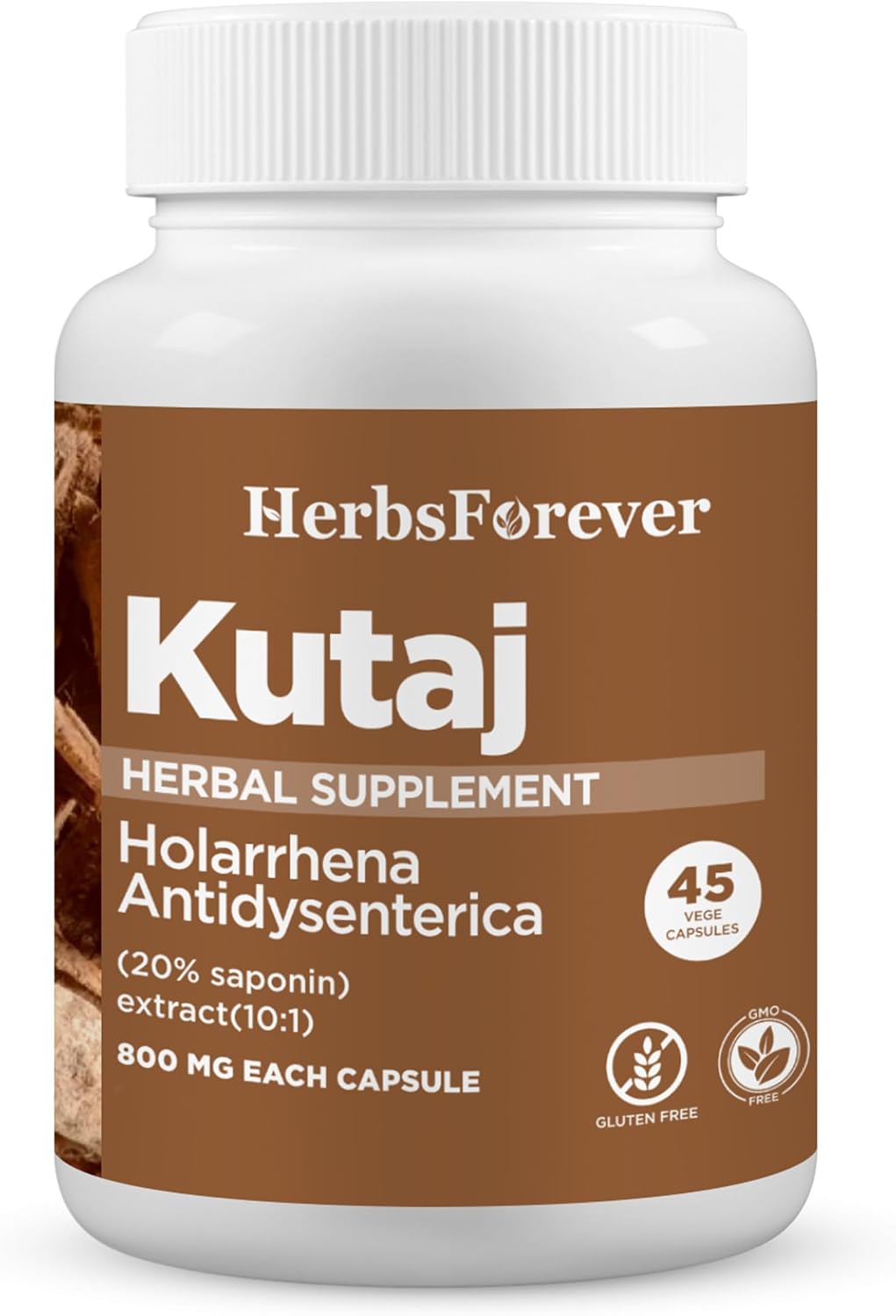 Kutaja Cápsulas Holarrhena Antidysenterica - Cuidado Digestivo, 45 Cápsulas Vegetales de 800 mg