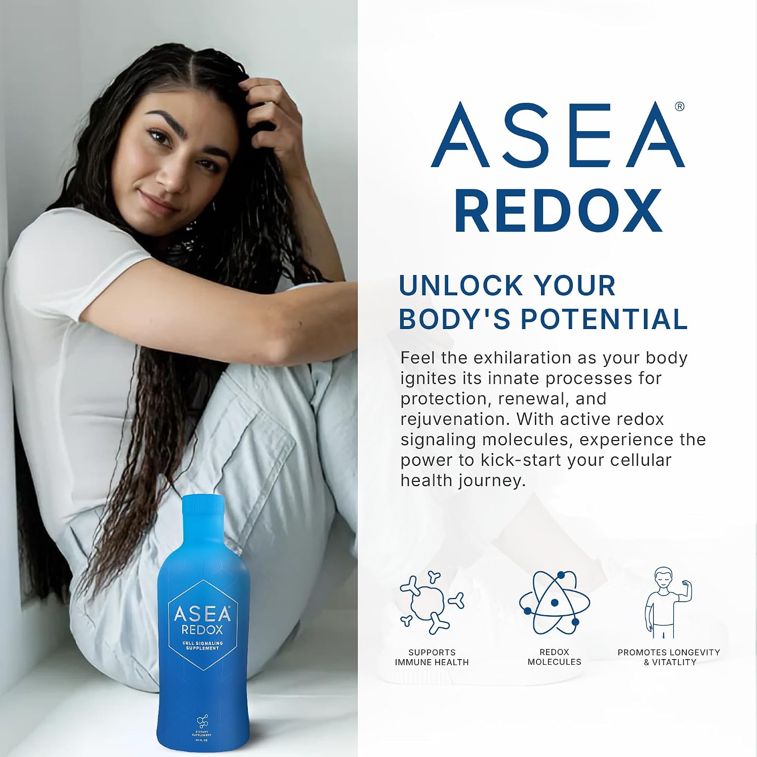 ASEA REDOX - Suplemento de Señalización Celular con Moléculas Redox - Paquete de 4