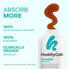 HealthyCell Telomere Length - Suplemento para la longitud de los telómeros con AC-11, Astragalus y Resveratrol - 30 sobres de gel, sabor uva