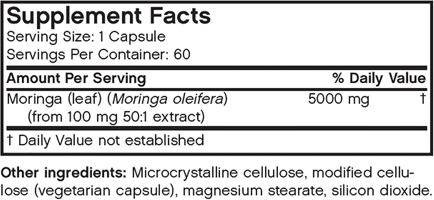 FutureBiotics Moringa 5000 mg 60 Cápsulas Vegetarianas